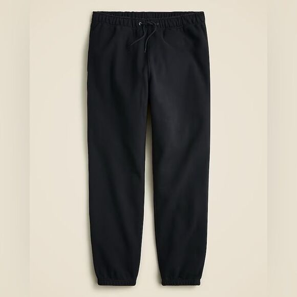 NWT J CREW Tall heritage 14 oz. fleece sweatpant in black - Picture 5 of 7